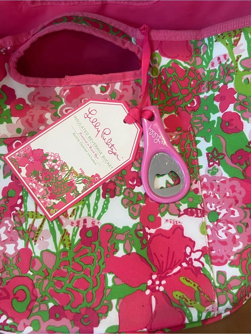 Lilly Pulitzer Insulated Beverage Bucket in Beach Rose; New